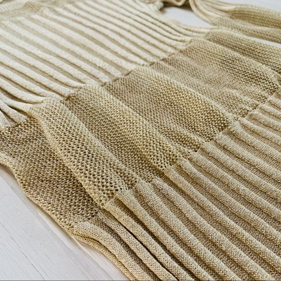 J Brand Metallic Gold Andrea Ribbed Top - Picture 5 of 8